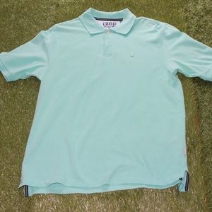 IZOD Heritage Polo, Men's M, Lt Green / Blue
